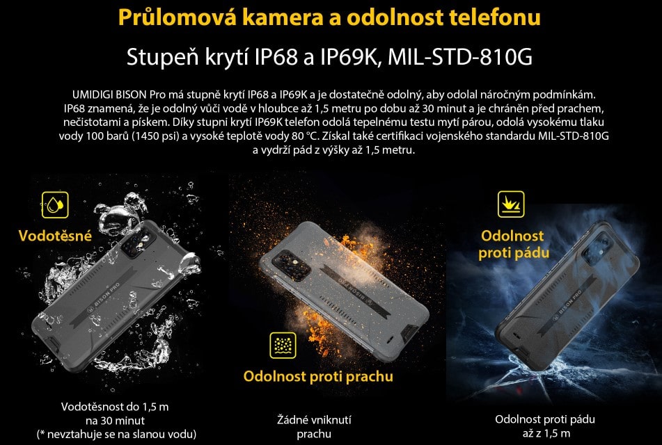 UMIDIGI BISON Pro odolnost